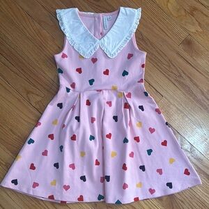 Janie and Jack Dress Pink Heart Pattern Kids Dress